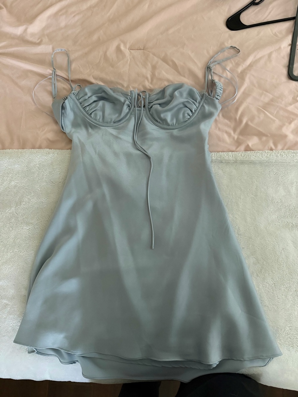 Women’s Satin Slip Dress in Light Blue